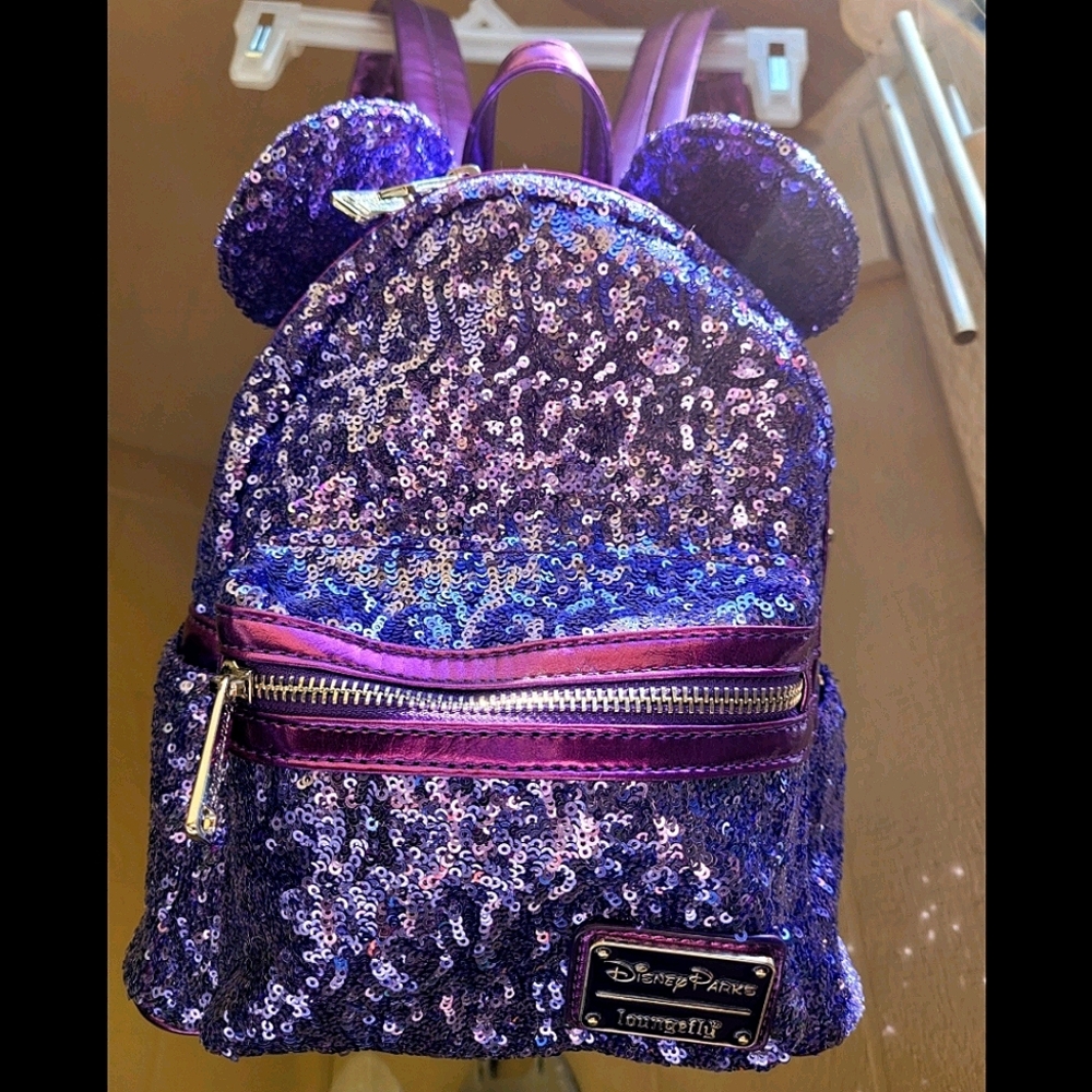 Disney Parks Loungefly 💜 Sequin Mickey Backpack